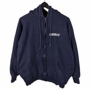 Vintage 90s Jon Lauren Cardello Electric Thermal Lined Blue Hoodie Size L